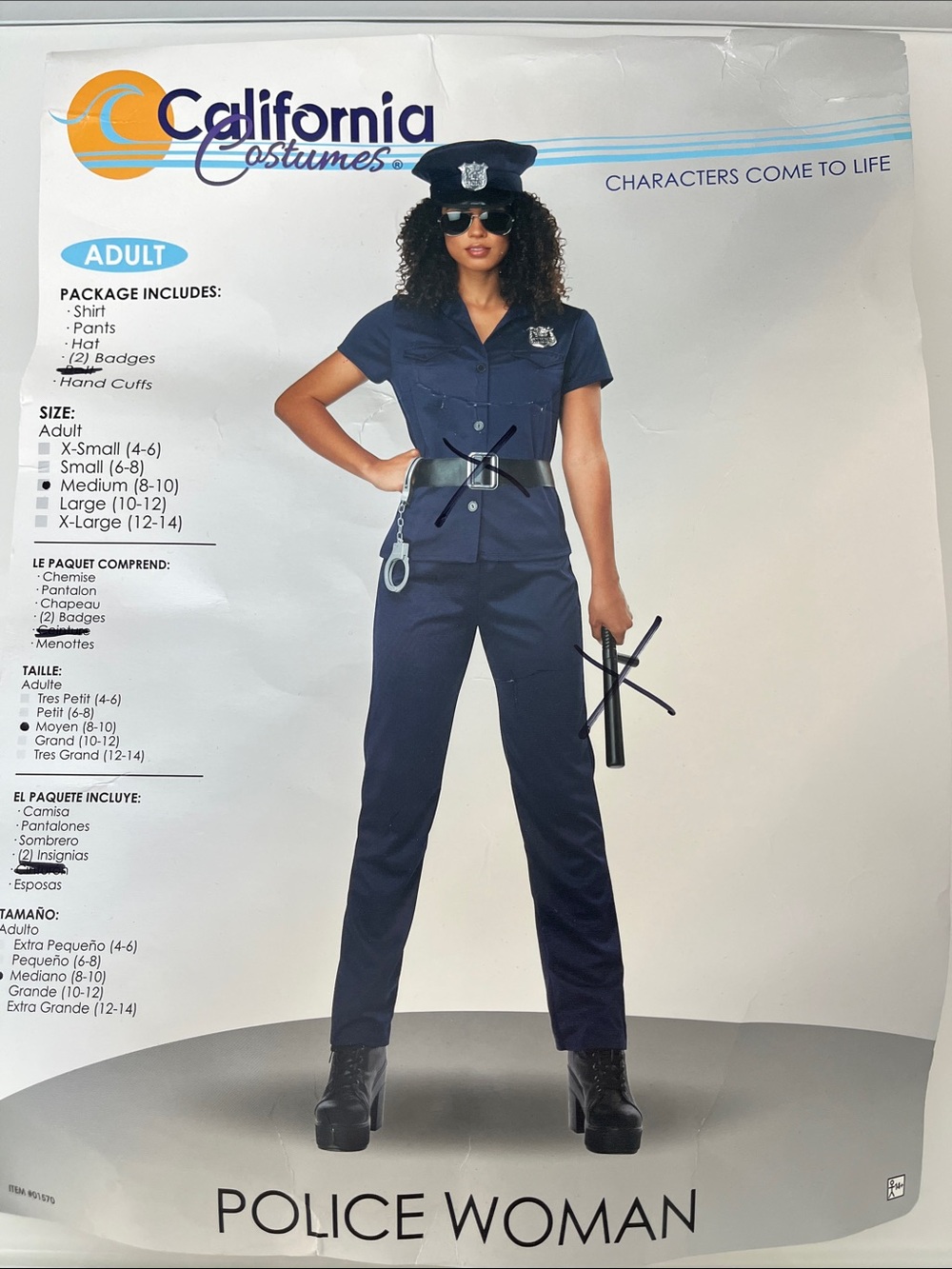California Costumes Adult Police Woman Halloween Costume M